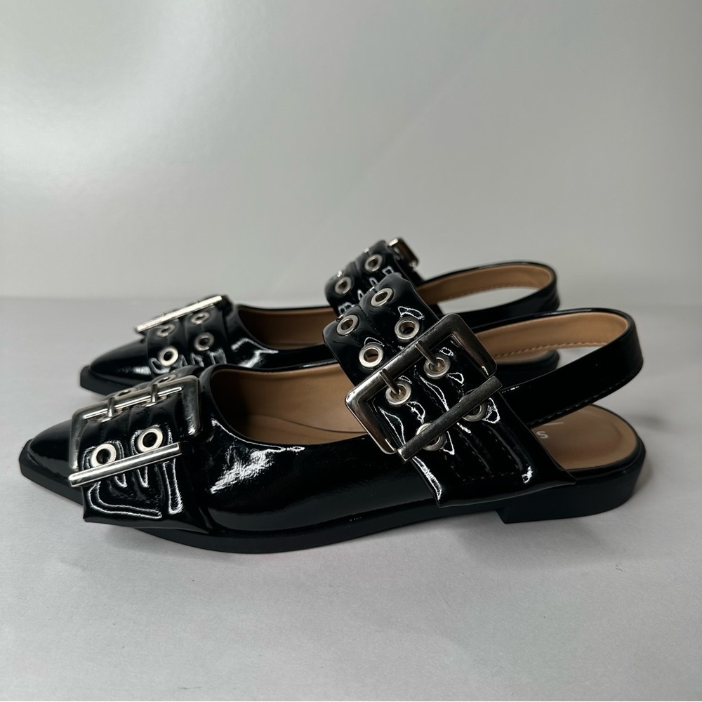 Brand New Stylish Black Slingback Flats Size 5 1/2